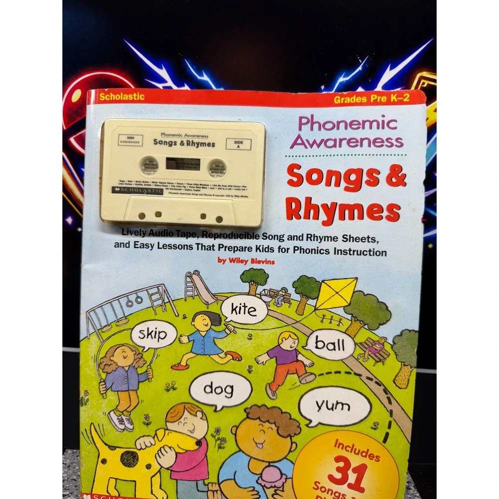 Scholastic Phonemic Awareness Songs & Rhymes Wiley Blevins Book & Cassette Tape